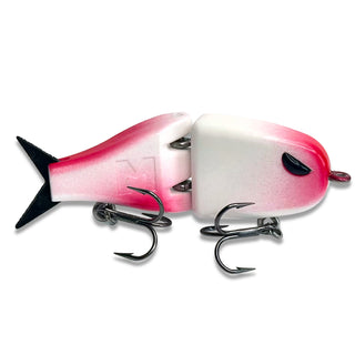 White Maxed Fishing BFS glide bait with red accents on a clean white background.