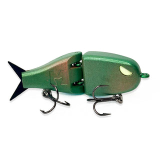Green metallic BFS glide bait in a zombie colorway.
